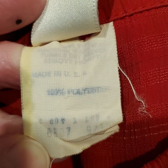 Vintage Red Textured Peter Pan Collar Lorch 9/10 CottageCore Festival Unique - Picture 8 of 8